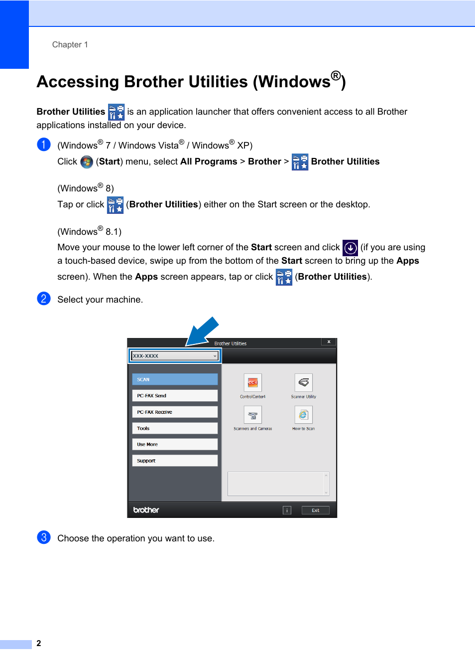 Accessing brother utilities (windows®), Accessing brother utilities (windows | Brother MFC-L8600CDW User Manual | Page 14 / 243