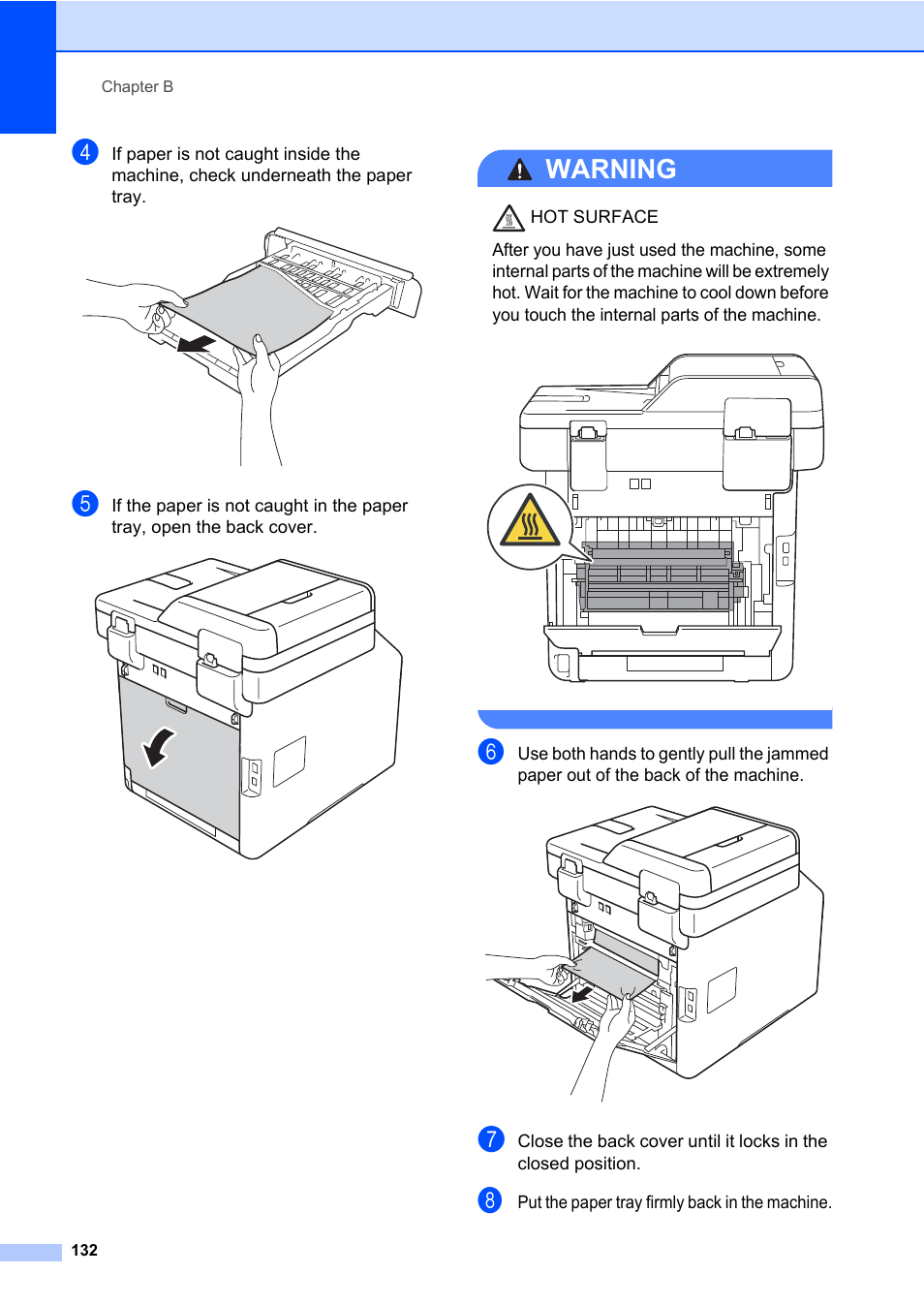 Warning | Brother MFC-L8600CDW User Manual | Page 144 / 243