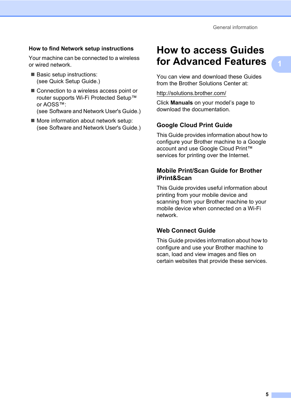 How to access guides for advanced features | Brother MFC-L8600CDW User Manual | Page 17 / 243