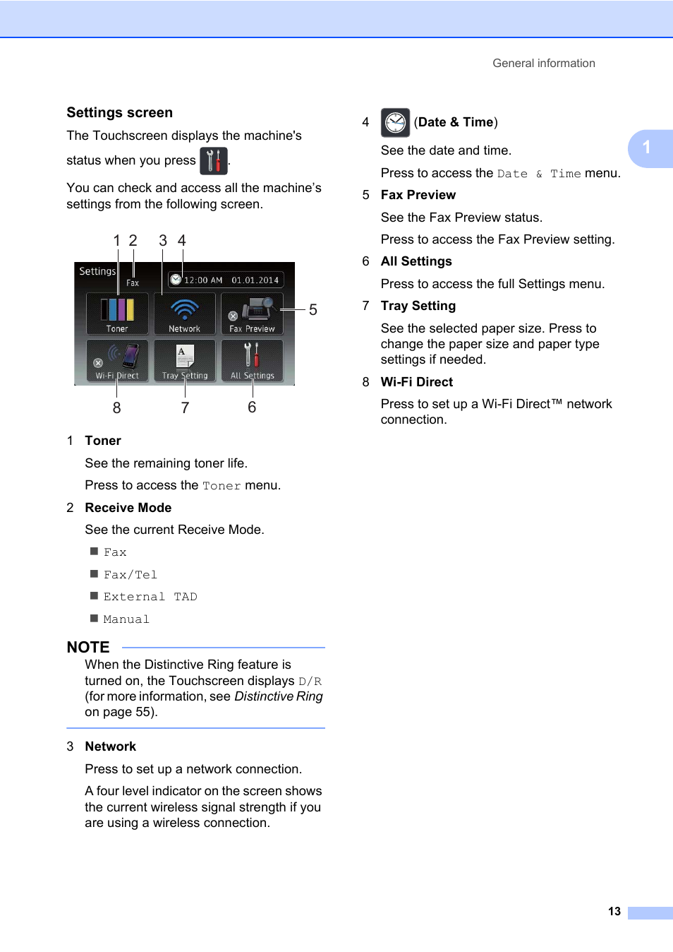Settings screen | Brother MFC-L8600CDW User Manual | Page 25 / 243