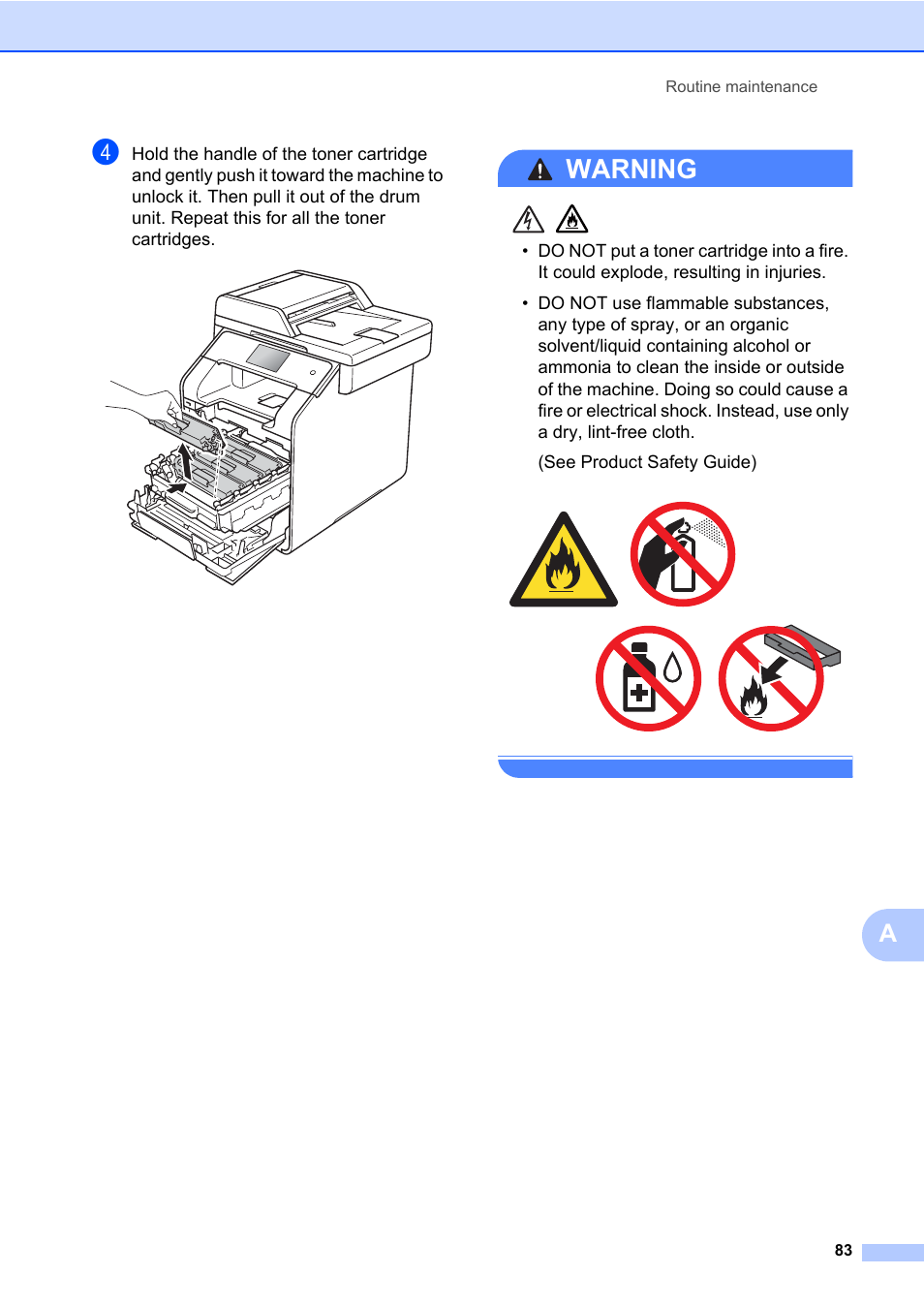 Warning | Brother MFC-L8600CDW User Manual | Page 95 / 243