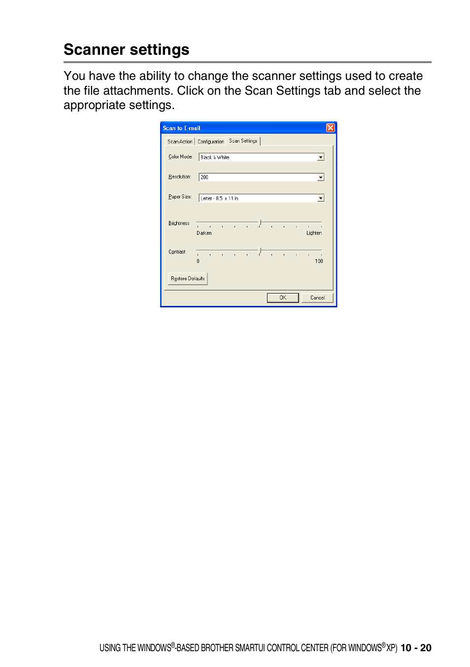 Scanner settings, Scanner settings -20 | Brother DCP-8020 User Manual | Page 175 / 282