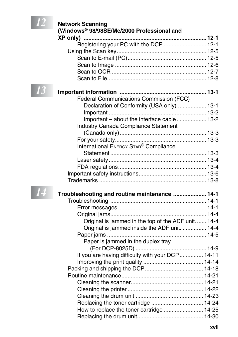 Brother DCP-8020 User Manual | Page 19 / 282
