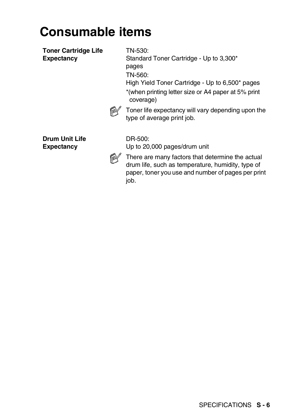 Consumable items | Brother DCP-8020 User Manual | Page 277 / 282