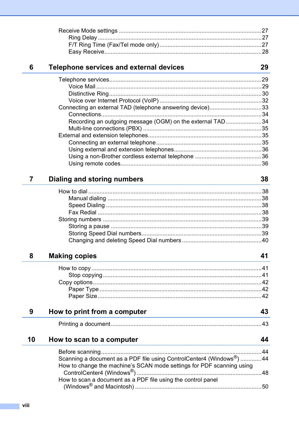 Brother MFC-J245 User Manual | Page 10 / 131