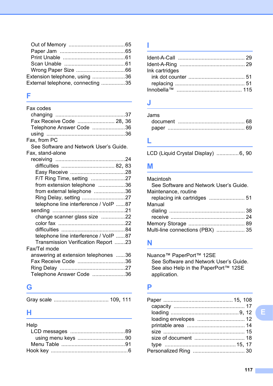 Brother MFC-J245 User Manual | Page 129 / 131