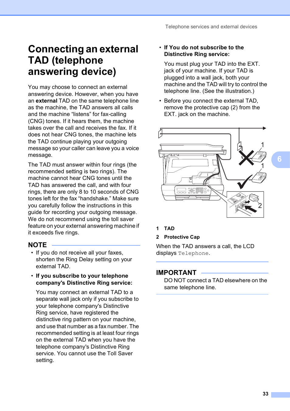 Important | Brother MFC-J245 User Manual | Page 45 / 131