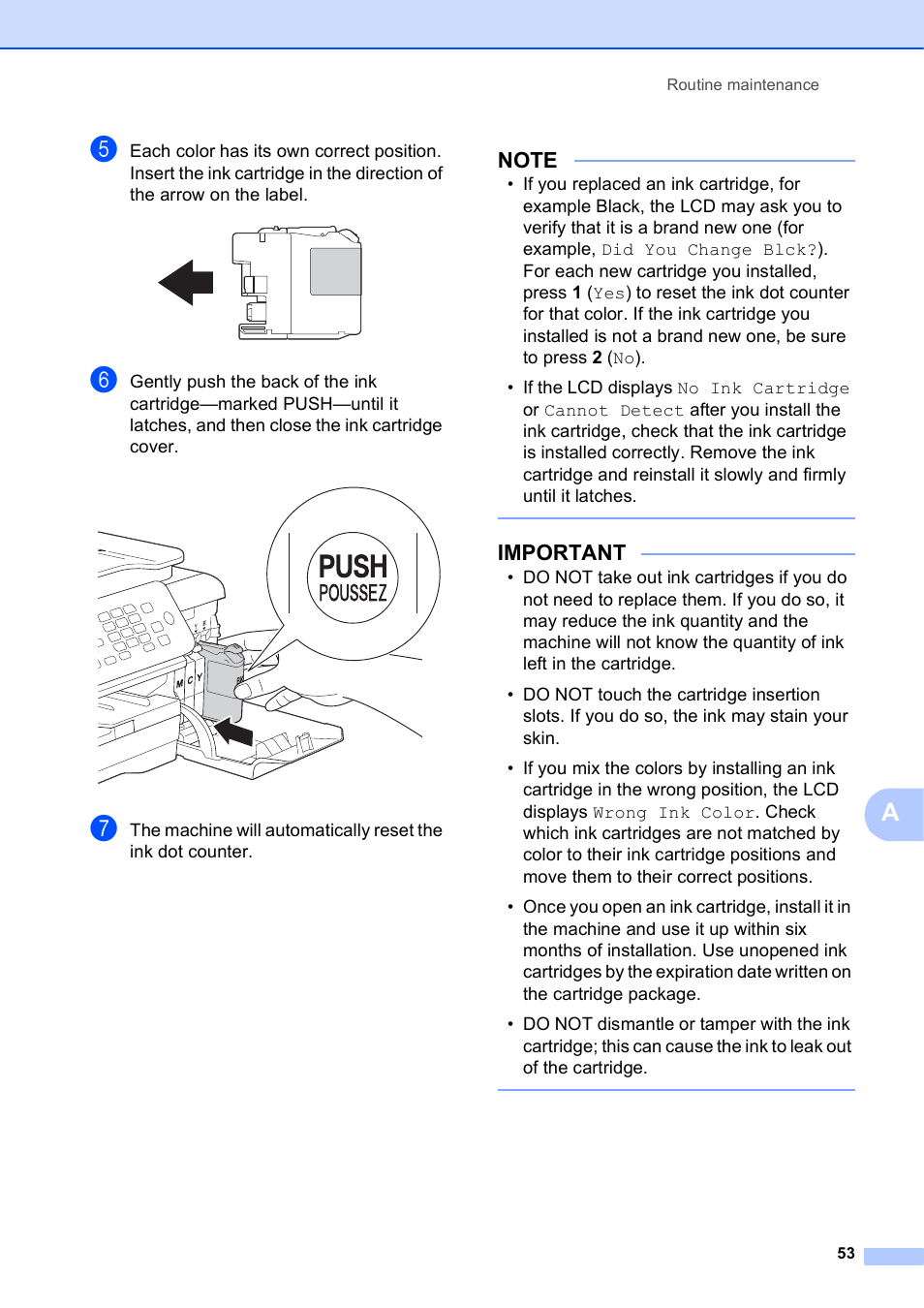 Important | Brother MFC-J245 User Manual | Page 65 / 131