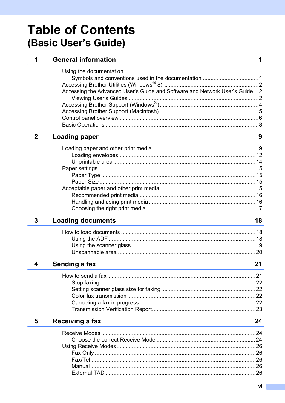Brother MFC-J245 User Manual | Page 9 / 131