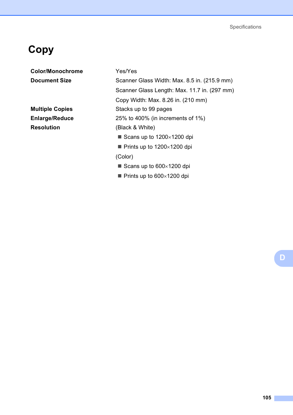 Copy | Brother DCP-585CW User Manual | Page 117 / 132