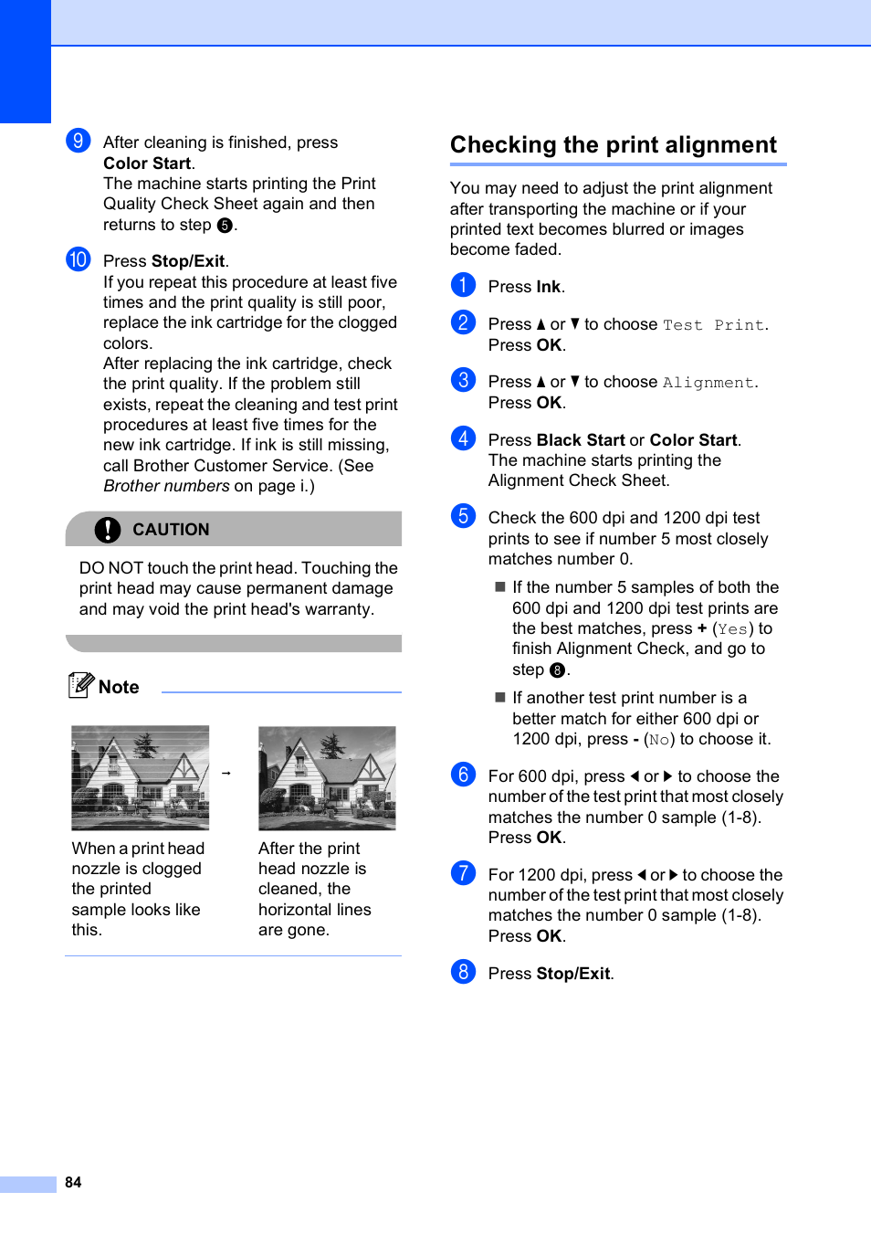 Checking the print alignment | Brother DCP-585CW User Manual | Page 96 / 132