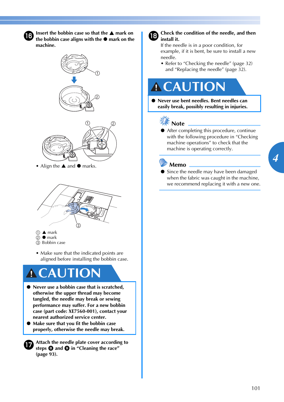 Caution | Brother SQ9185 User Manual | Page 103 / 116