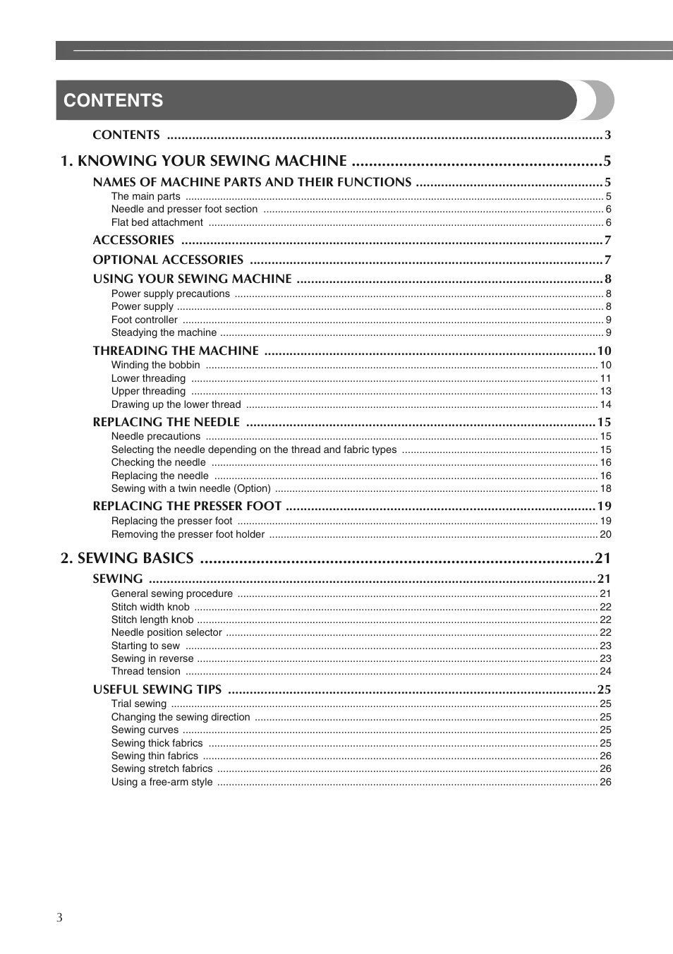 Brother LS2250PRW User Manual | Page 4 / 96