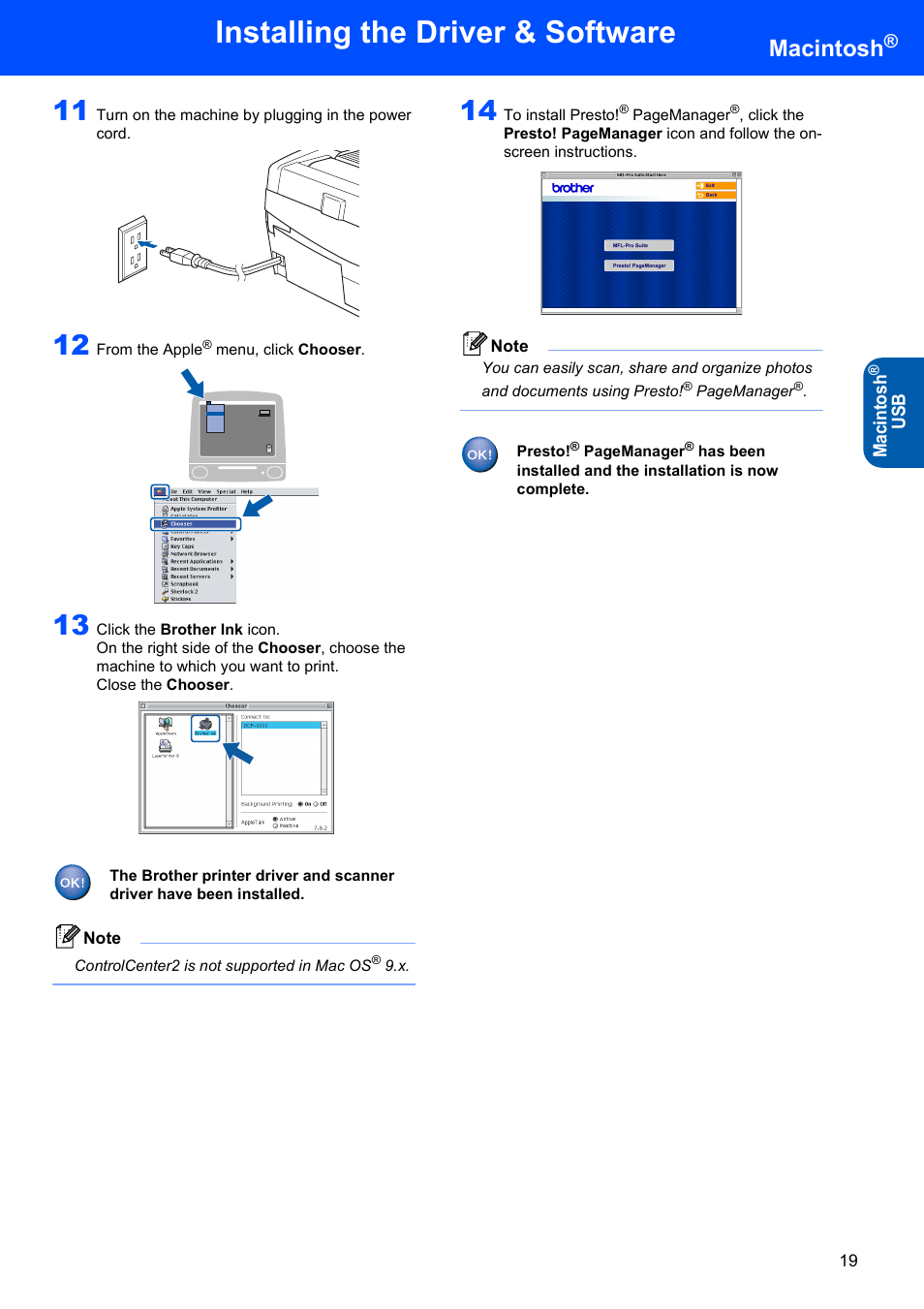 Installing the driver & software, Macintosh, Maci nt osh | Brother DCP-120C User Manual | Page 21 / 24