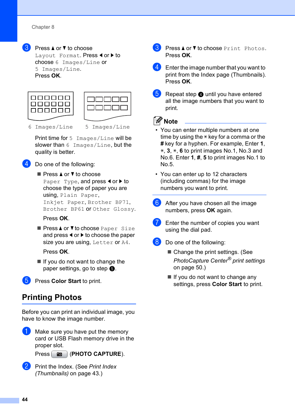 Printing photos | Brother MFC-J615W User Manual | Page 50 / 79