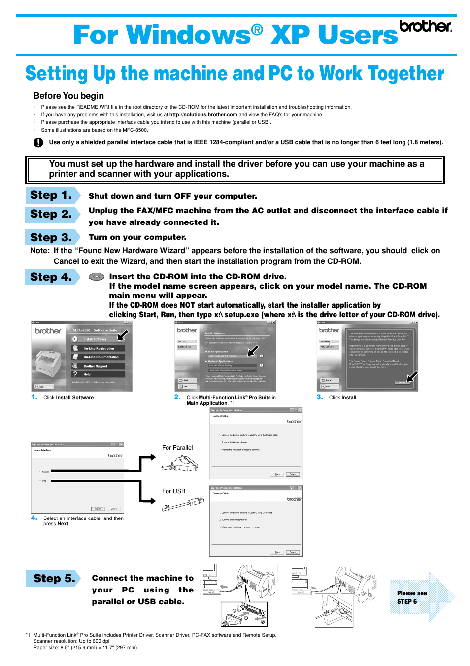 Brother DCP 1000 User Manual | 2 pages