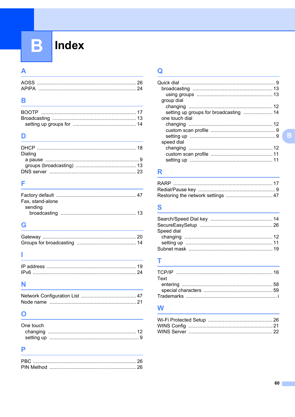 Index | Brother MFC 7840W User Manual | Page 67 / 67