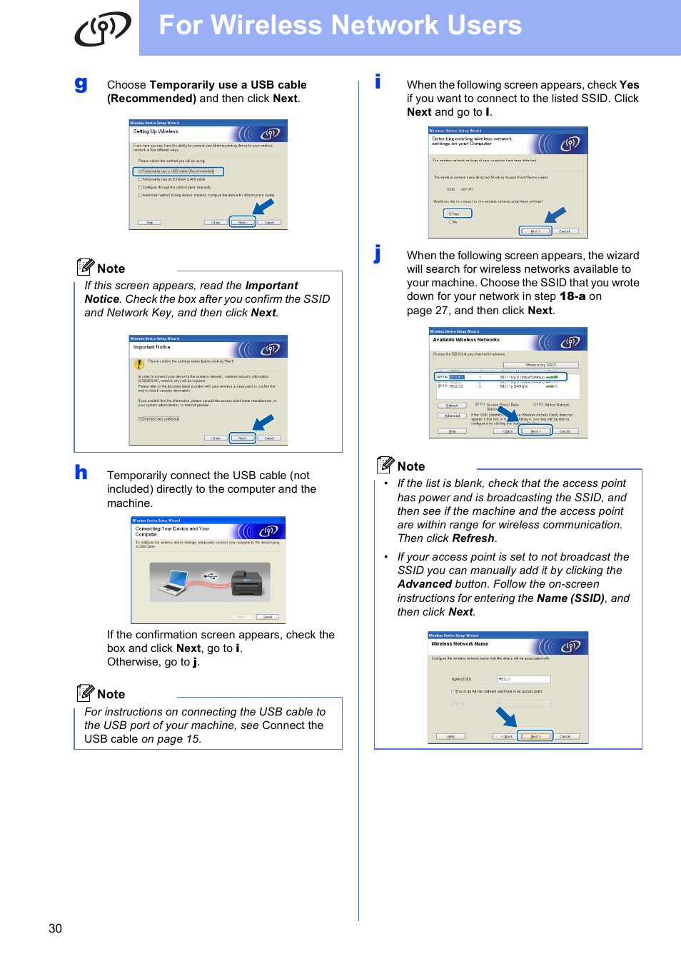 For wireless network users | Brother MFC J5910DW User Manual | Page 30 / 43