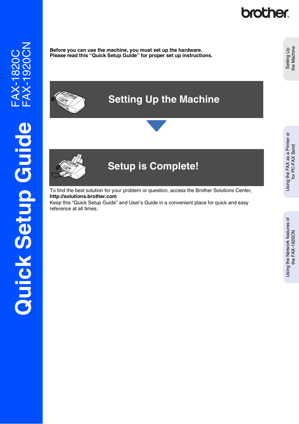 Brother FAX-1820C User Manual | 17 pages