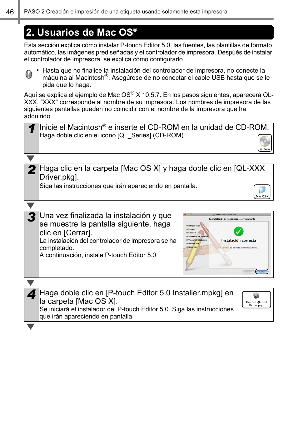 Usuarios de mac os | Brother QL-650TD User Manual | Page 104 / 121