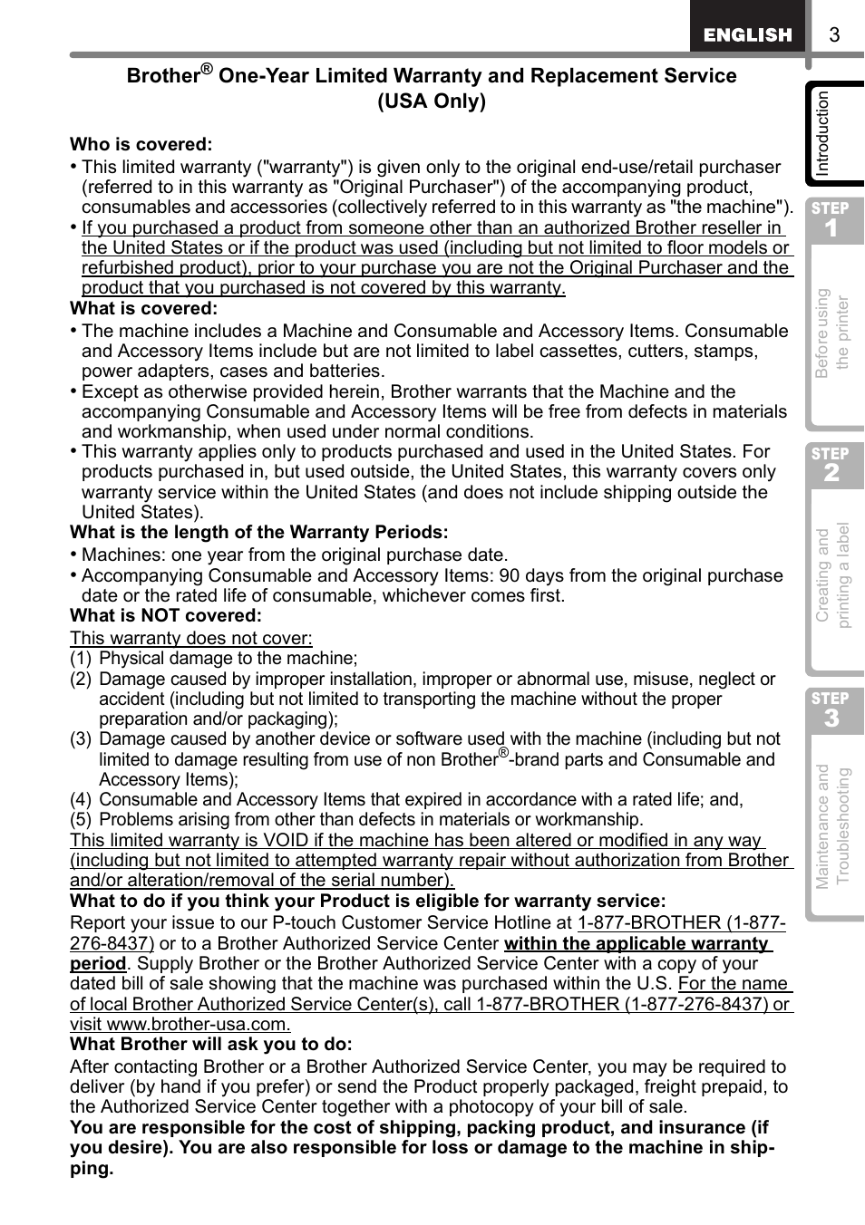 Brother QL-650TD User Manual | Page 3 / 121