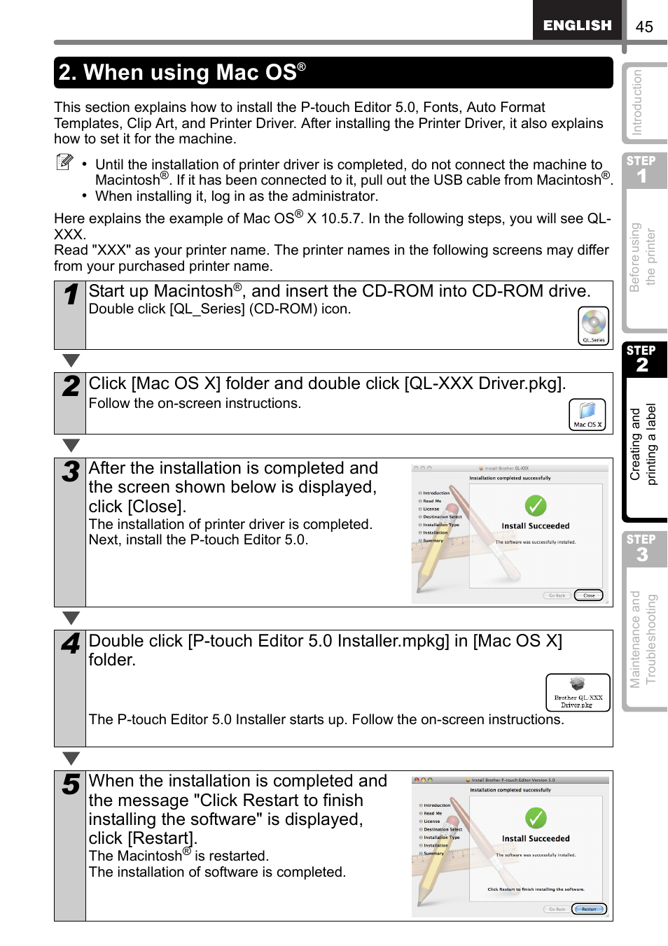 When using mac os | Brother QL-650TD User Manual | Page 45 / 121