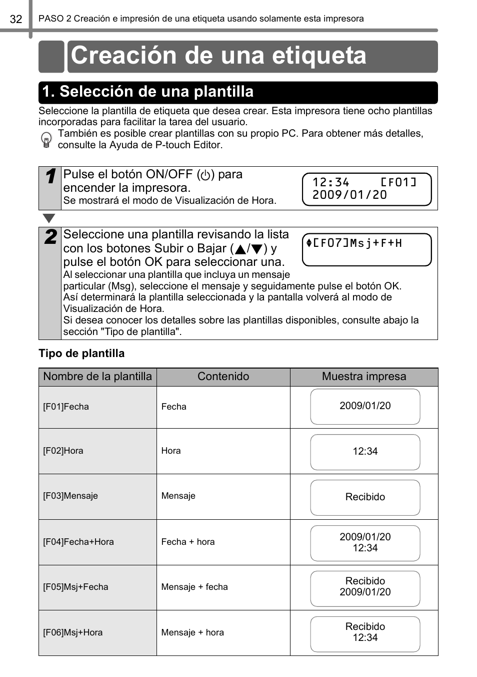 Creación de una etiqueta, Selección de una plantilla | Brother QL-650TD User Manual | Page 90 / 121