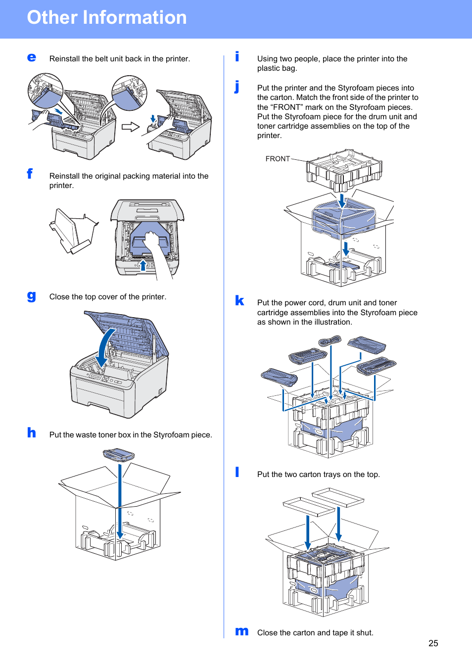 Other information | Brother HL-3045CN User Manual | Page 25 / 28