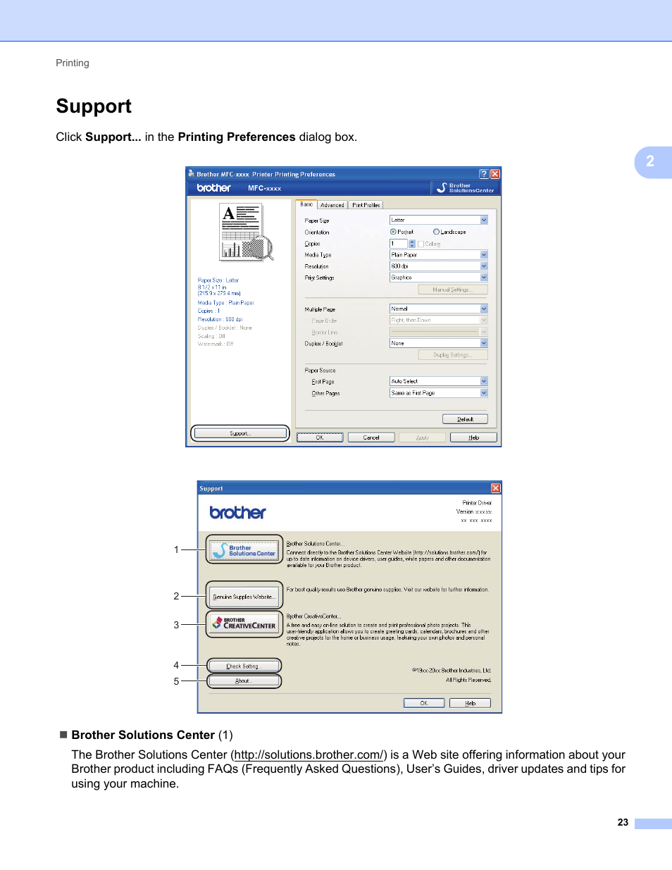 Support | Brother FAX-2840 User Manual | Page 28 / 86