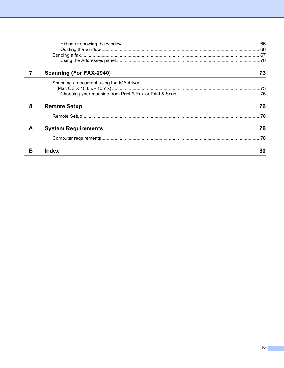 Brother FAX-2840 User Manual | Page 5 / 86