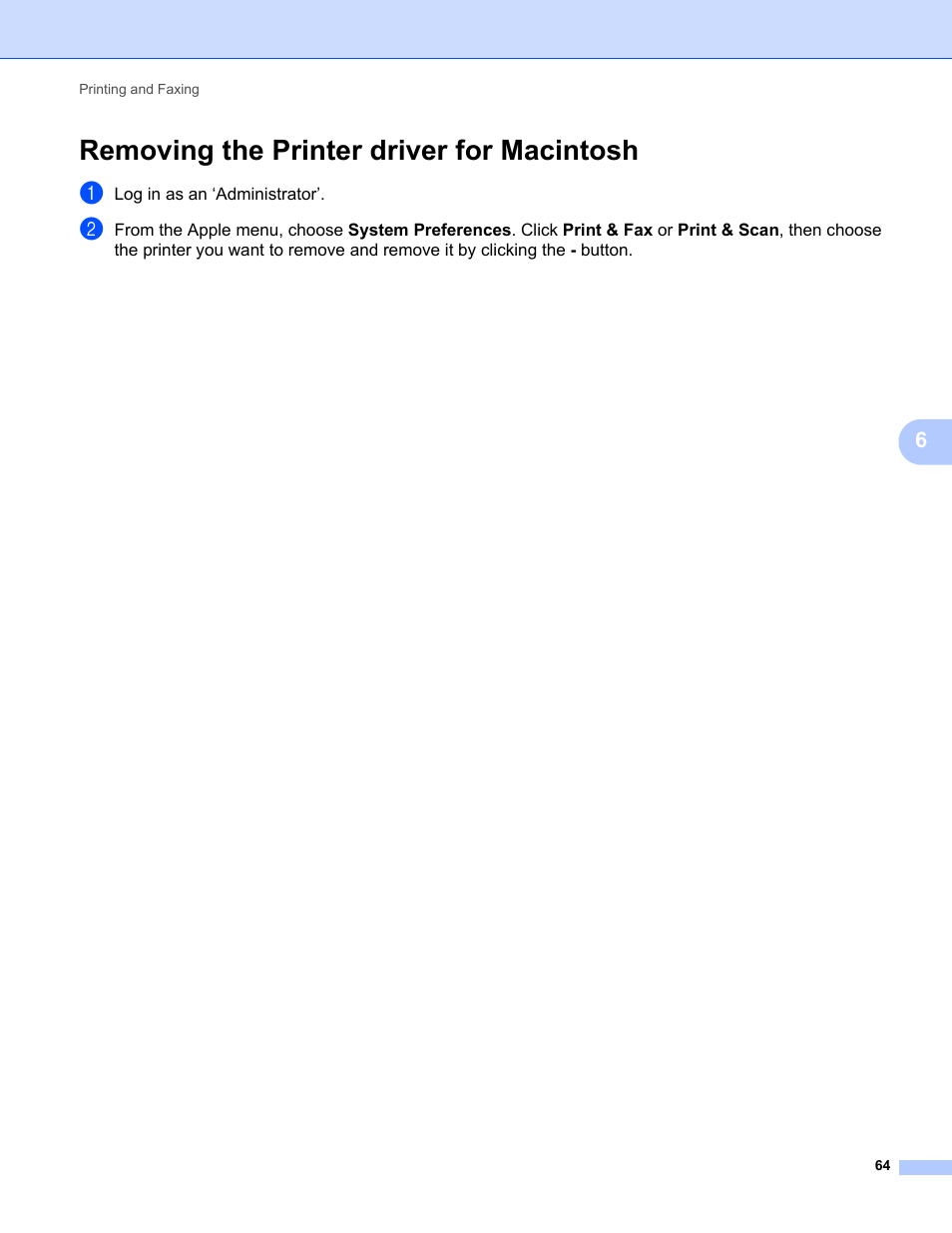 Removing the printer driver for macintosh | Brother FAX-2840 User Manual | Page 69 / 86