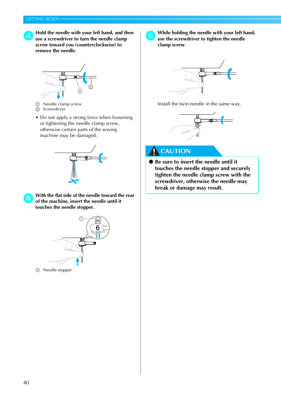 Caution | Brother Innov-is 85e User Manual | Page 42 / 152