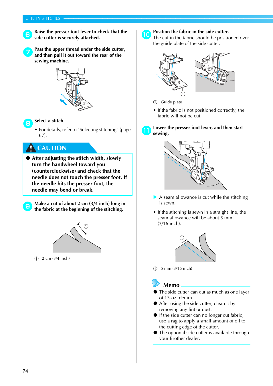 Caution | Brother Innov-is 85e User Manual | Page 76 / 152