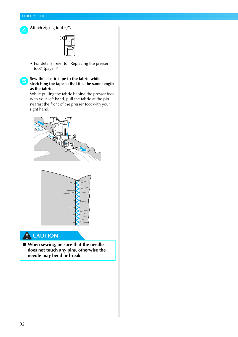 Caution | Brother Innov-is 85e User Manual | Page 94 / 152