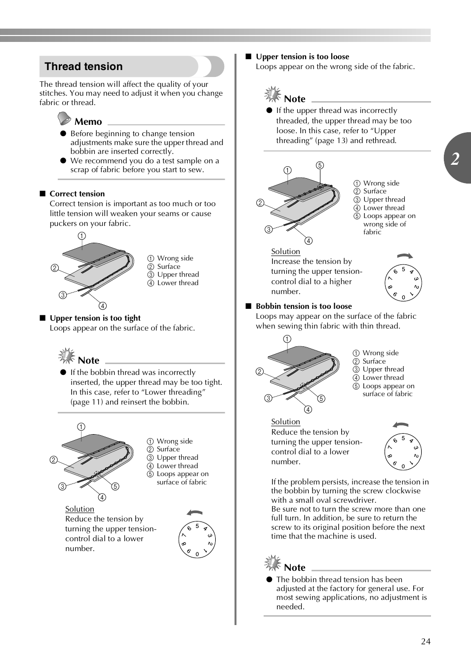 Thread tension | Brother LX-3125 User Manual | Page 25 / 96