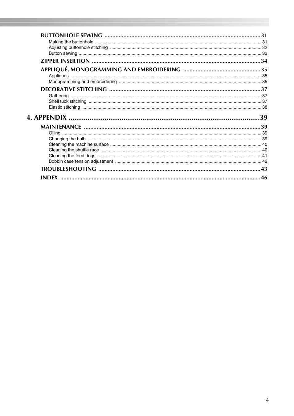 Appendix | Brother LX-3125 User Manual | Page 5 / 96
