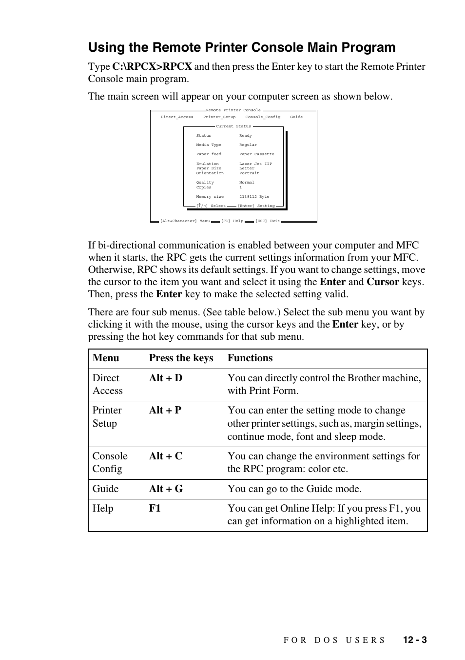 Using the remote printer console main program, Using the remote printer console main program -3 | Brother MFC-8500 User Manual | Page 105 / 234