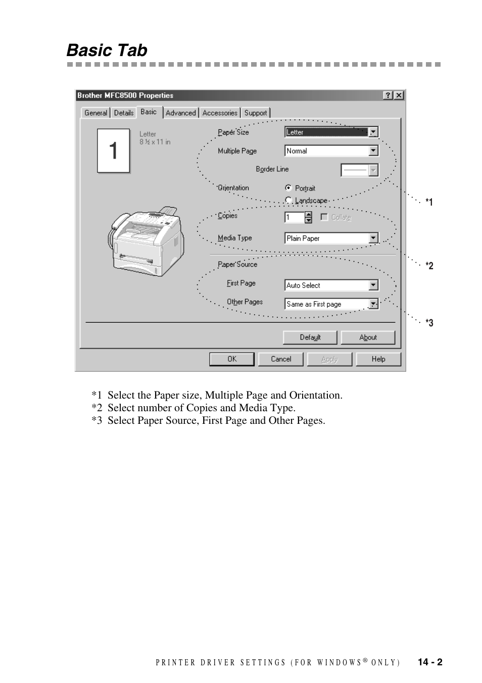 Basic tab, Basic tab -2 | Brother MFC-8500 User Manual | Page 117 / 234