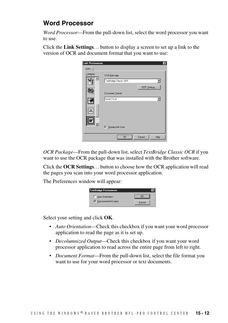 Word processor, Word processor -12 | Brother MFC-8500 User Manual | Page 147 / 234
