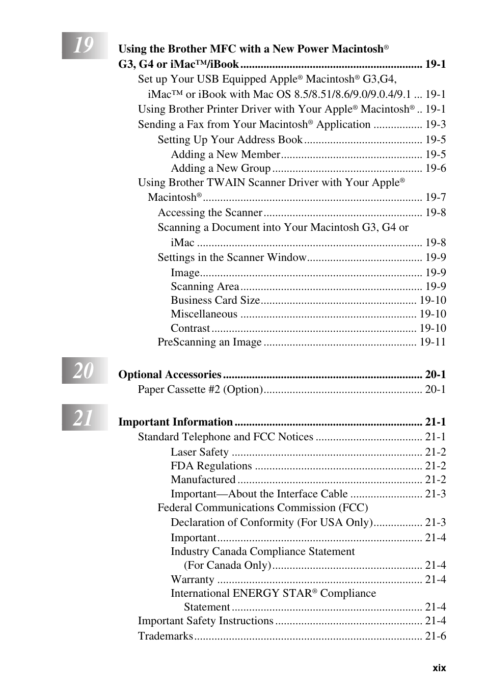 Brother MFC-8500 User Manual | Page 21 / 234
