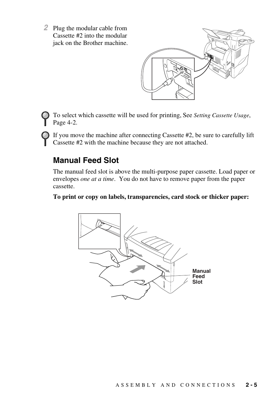 Manual feed slot, Manual feed slot -5 | Brother MFC-8500 User Manual | Page 33 / 234
