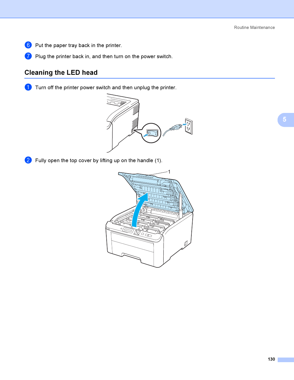 Cleaning the led head | Brother HL 3070CW User Manual | Page 140 / 200