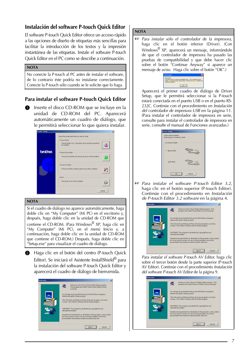 Instalación del software p-touch quick editor, Para instalar el software p-touch quick editor | Brother PT-3600 User Manual | Page 145 / 212