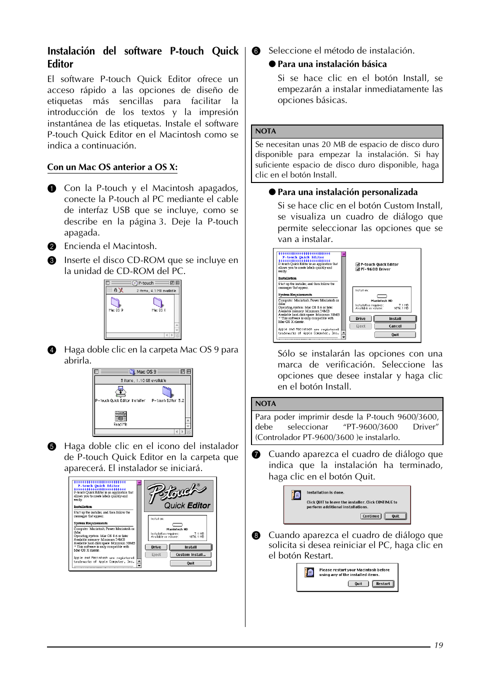 Instalación del software p-touch quick editor | Brother PT-3600 User Manual | Page 157 / 212