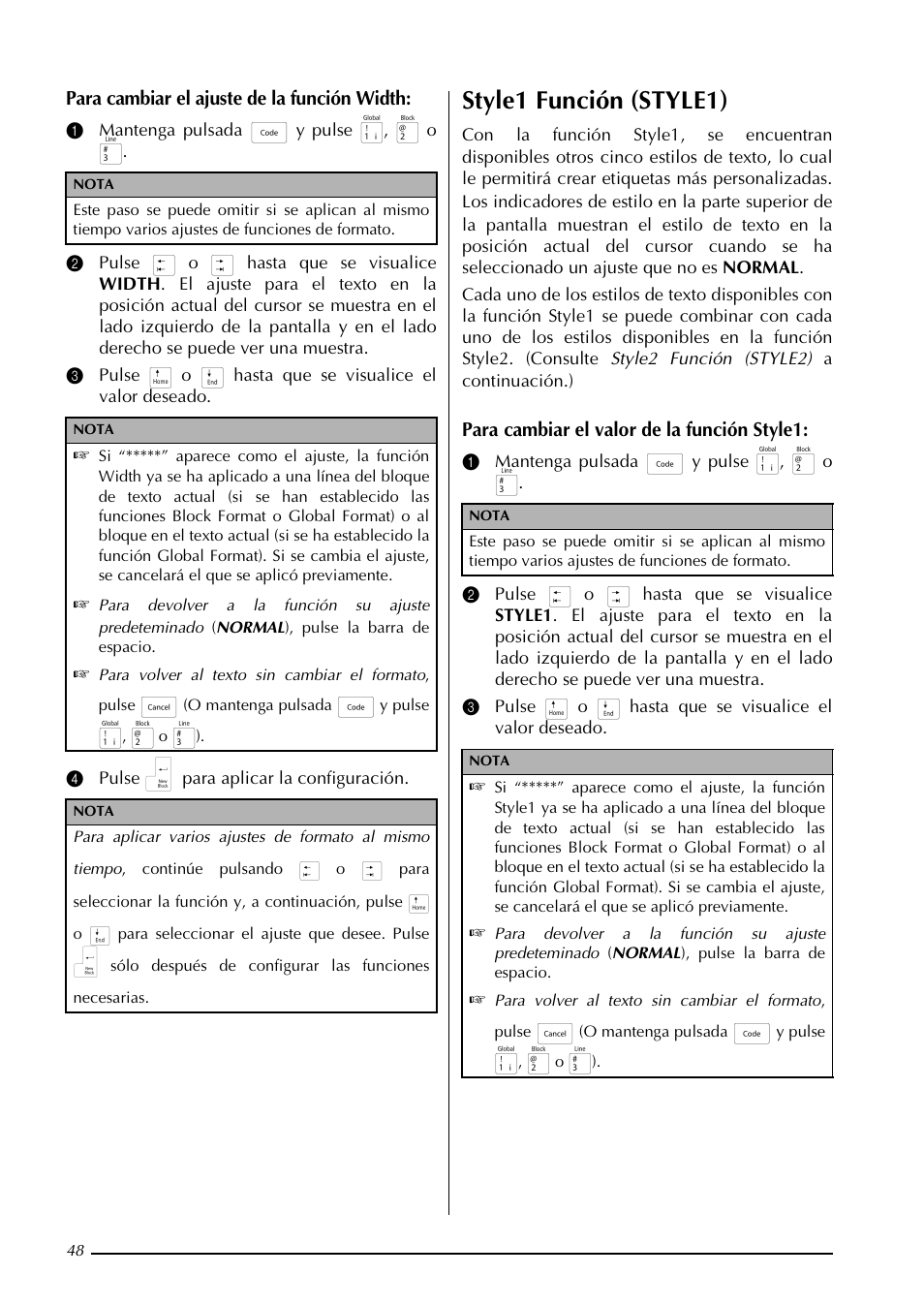 Style1 función (style1) | Brother PT-3600 User Manual | Page 186 / 212