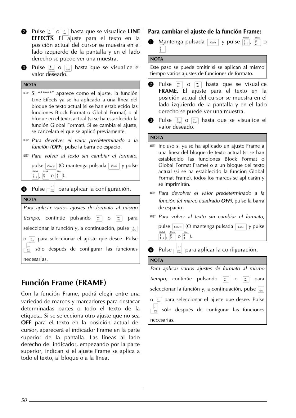 Función frame (frame) | Brother PT-3600 User Manual | Page 188 / 212