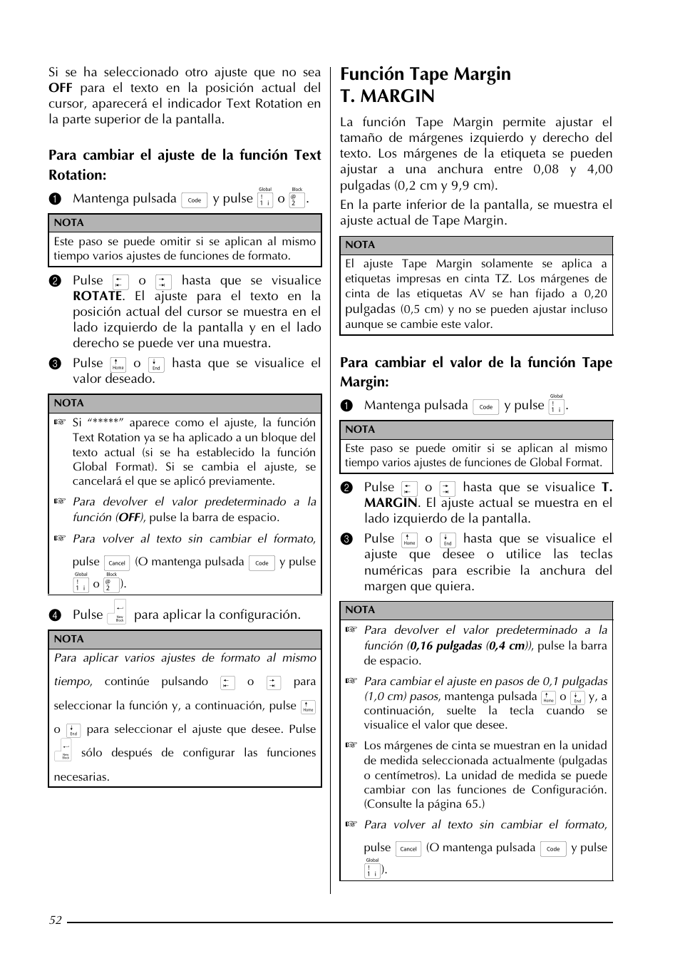 Función tape margin t. margin | Brother PT-3600 User Manual | Page 190 / 212