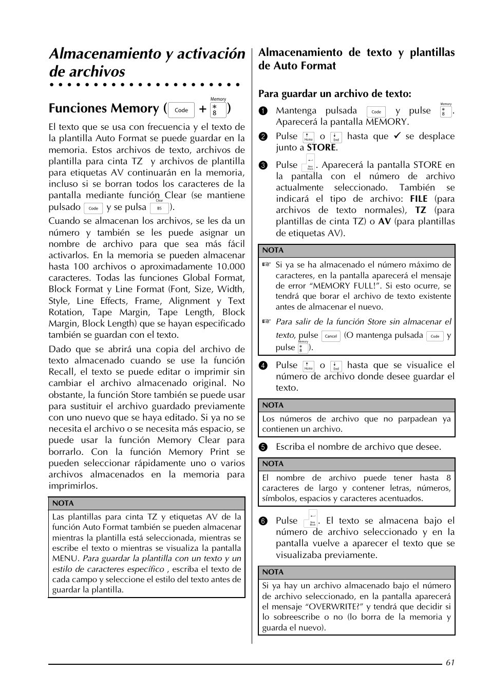 Almacenamiento y activación de archivos, Almacenamiento y activación, De archivos | Brother PT-3600 User Manual | Page 199 / 212