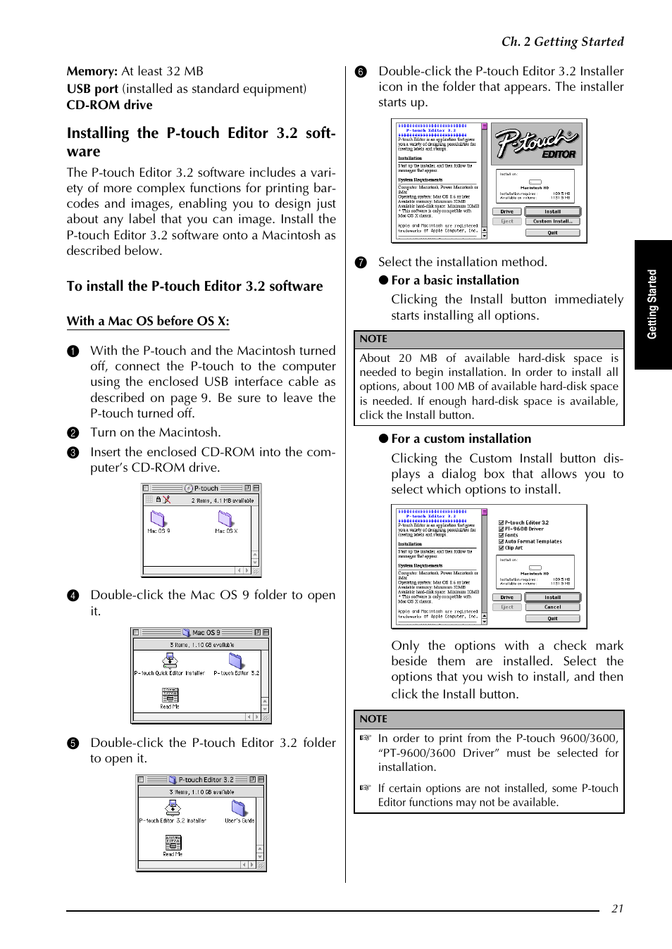 Installing the p-touch editor 3.2 soft- ware | Brother PT-3600 User Manual | Page 33 / 212