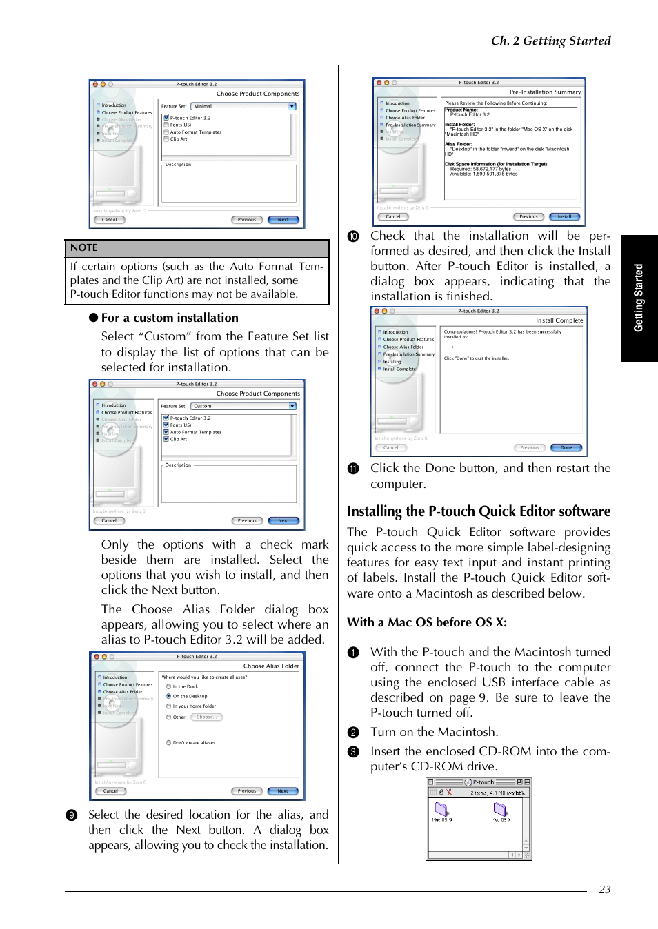 Installing the p-touch quick editor software | Brother PT-3600 User Manual | Page 35 / 212